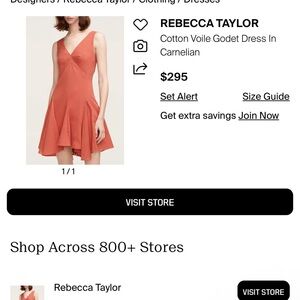 Rebecca Taylor Asymmetrical Dress in Vibrant Orange